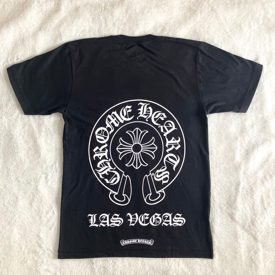 新品未使用 クロムハーツ ラスベガス ホースシューロゴ ポケット Tシャツ S ブラック