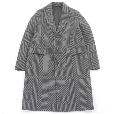 極美品 フェンディ チェスターコート グレー メンズ 46 FF0770