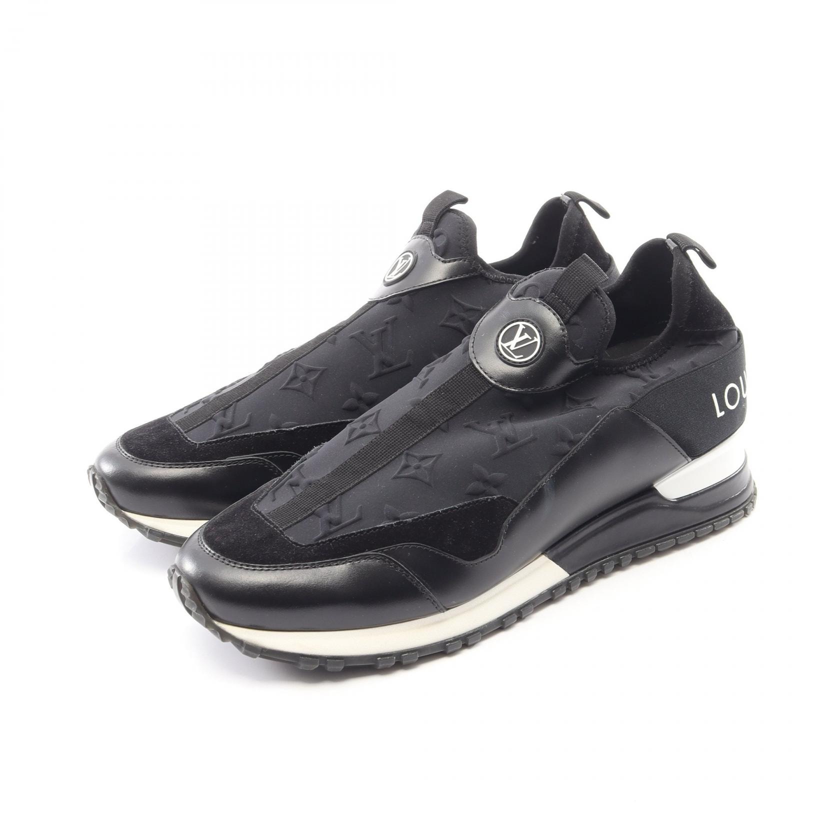 ルイ・ヴィトン LOUIS VUITTON ランアウェイライン モノグラム 日本限定 スリッポン 靴 スウェード ファブリック メンズ ブラック系 【中古】