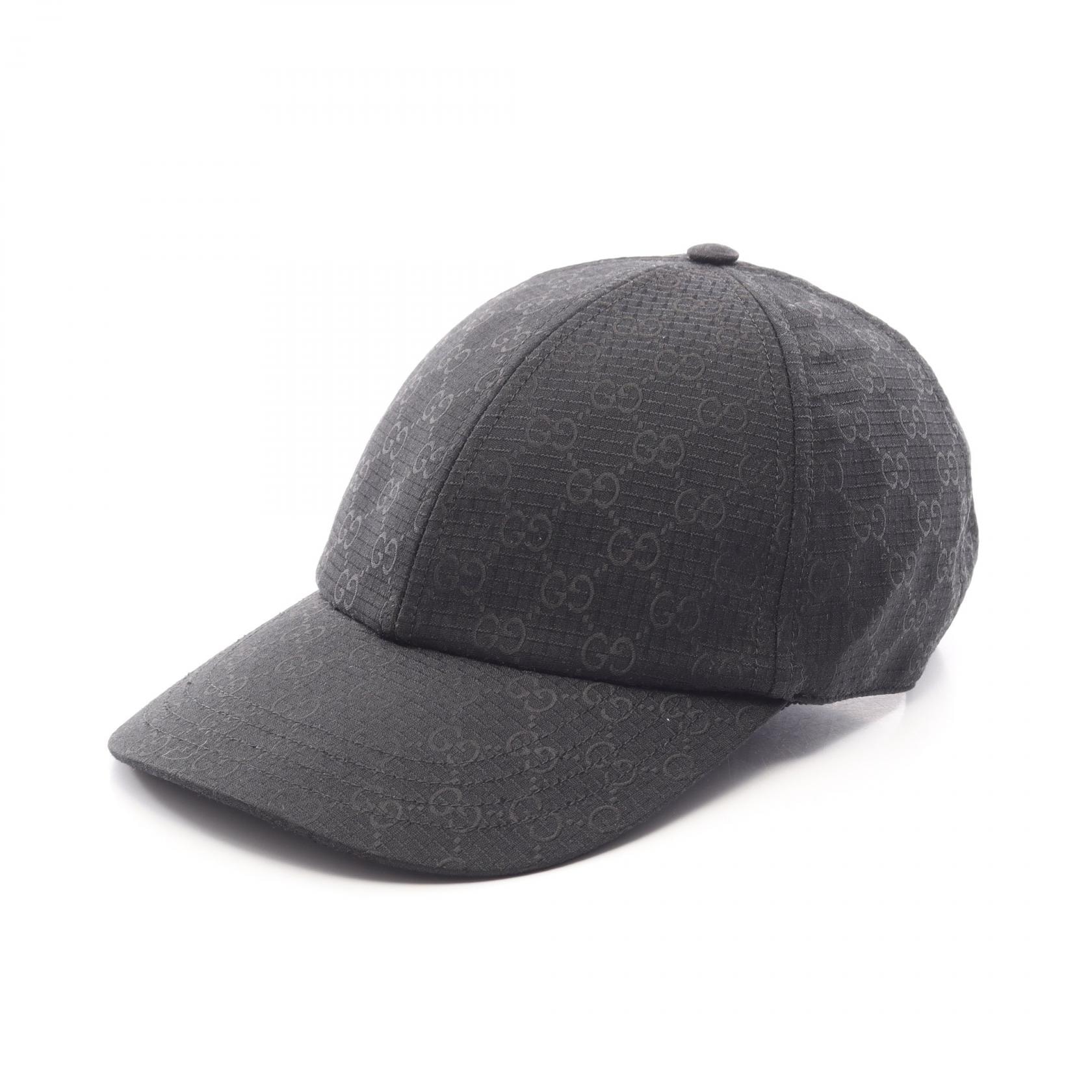 グッチ GUCCI GGリップストップ ベースボール キャップ 帽子 コットン ポリエステル メンズ ブラック系 8174921000L 【新品】