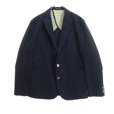 BEAMS LIGHTS ビームスライツ コットン 長袖 シアサッカー テーラードジャケット S ネイビー