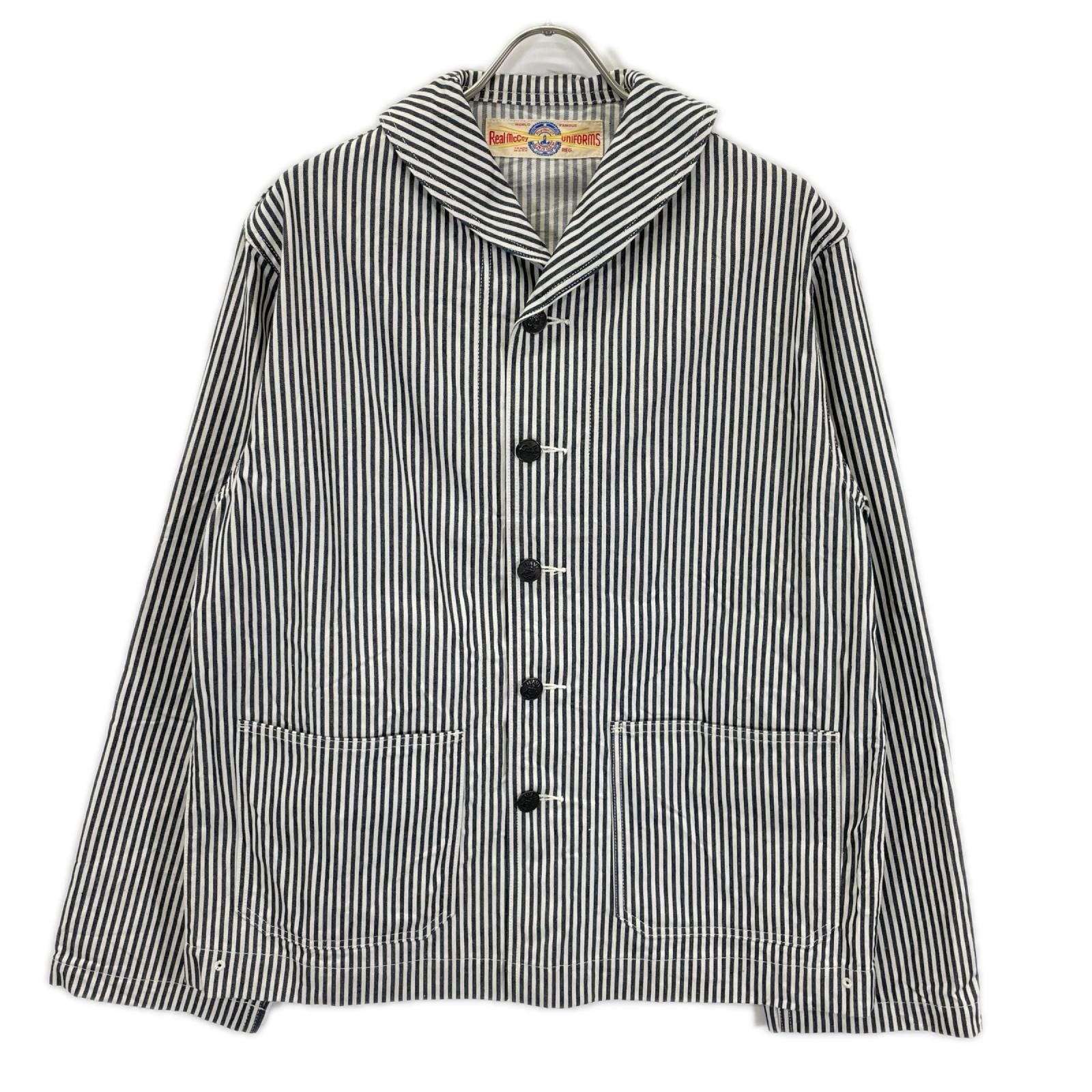 ザリアルマッコイズ MJ26004 NXSX60826 ホワイト×ネイビー U.S. NAVY STRIPED DUNGAREE JUMPER 38
