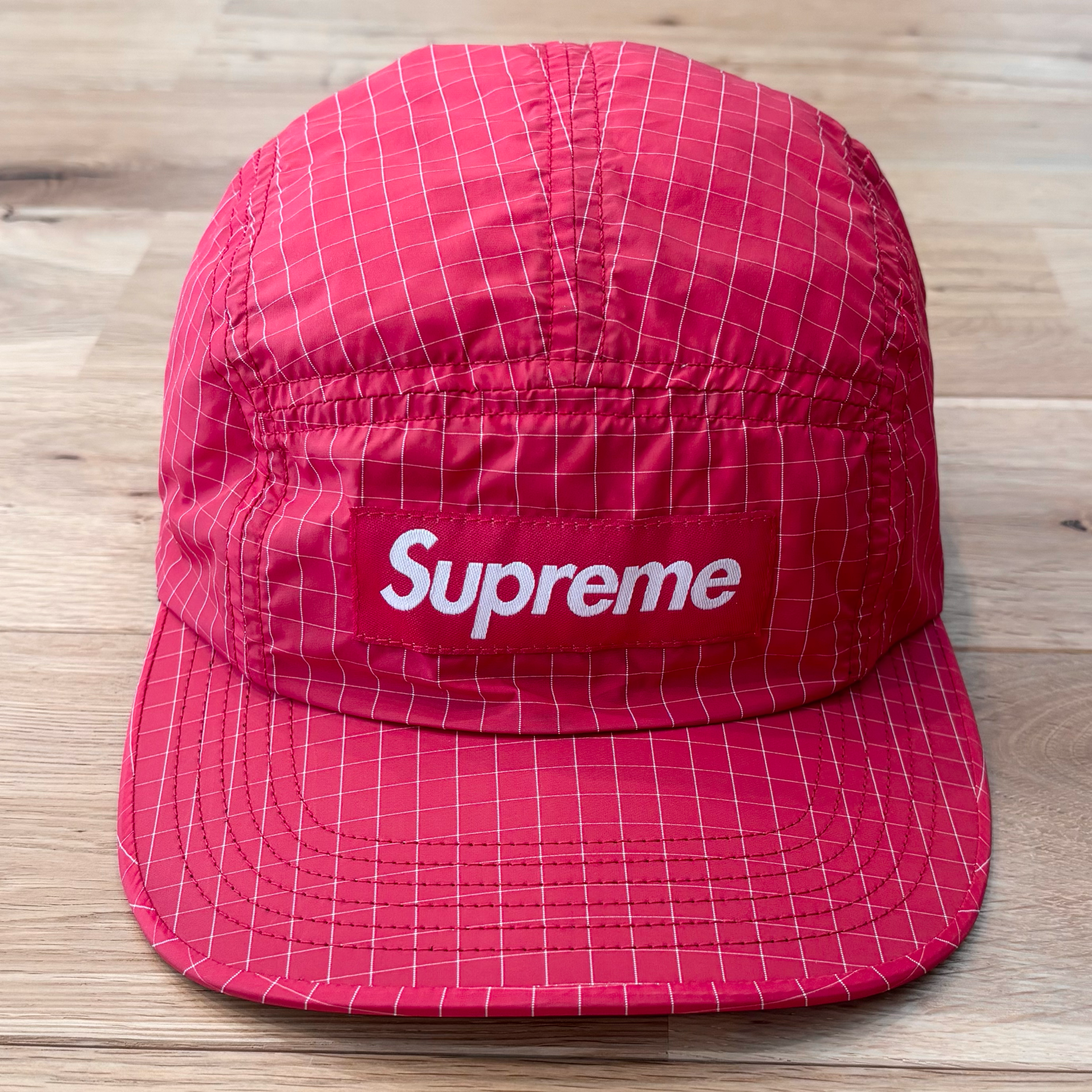 【希少】Supreme Contrast Ripstop Camp Cap 赤 コントラスト リップストップ ボックスロゴ キャップ シュプリーム