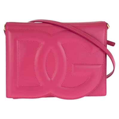 美品 DOLCE&GABBANA ドルチェアンドガッバーナ DGロゴ 2way ピンク ゴールド金具 レザー ショルダーバッグ クラッチバッグ 1-0294763 【中古】