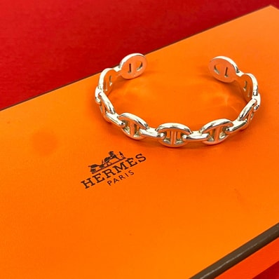 HERMES エルメス シェーヌダンクル アンシェネ シルバー925 バングル シルバー
34216