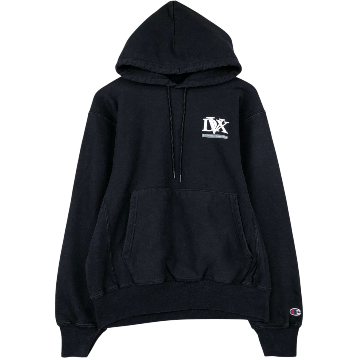 古着 00年代 チャンピオン Champion PREMIUM REVERSE WEAVE プレミアムリバースウィーブ R.J. Devereaux Corporation アドバタイジング スウェットプルオーバーパーカー メンズM相当/eaa645450