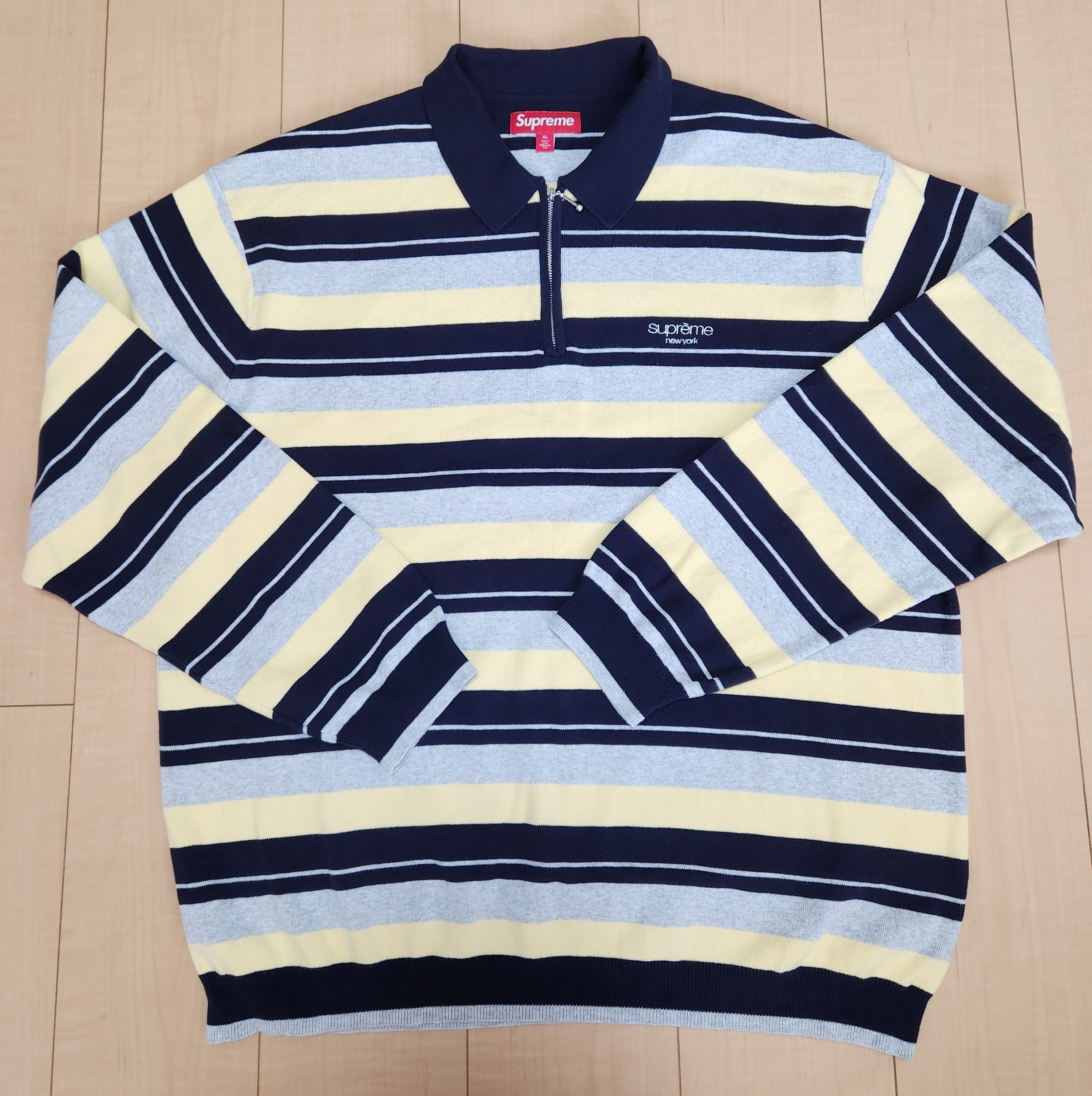 Supreme Stripe Zip L/S Polo 