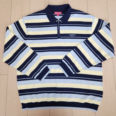 Supreme Stripe Zip L/S Polo Supreme Stripe Zip L/S Polo