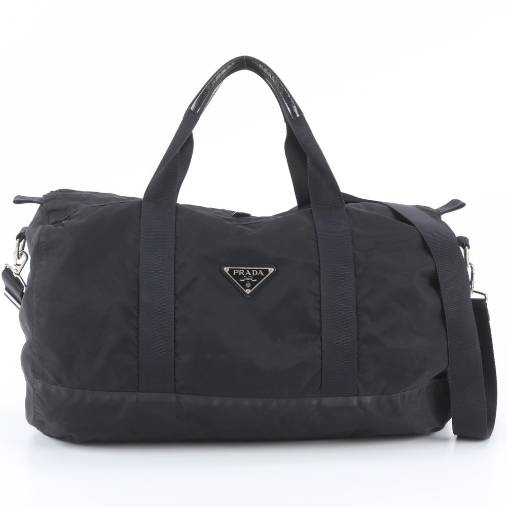 ■美品 プラダ テスート ナイロントライアングルロゴボストン バッグ