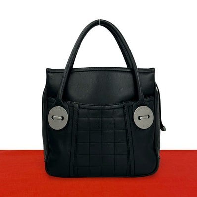 CHANEL シャネル チョコバー ロゴ 金具 キャビアスキン ハンドバッグ ブラック
89582