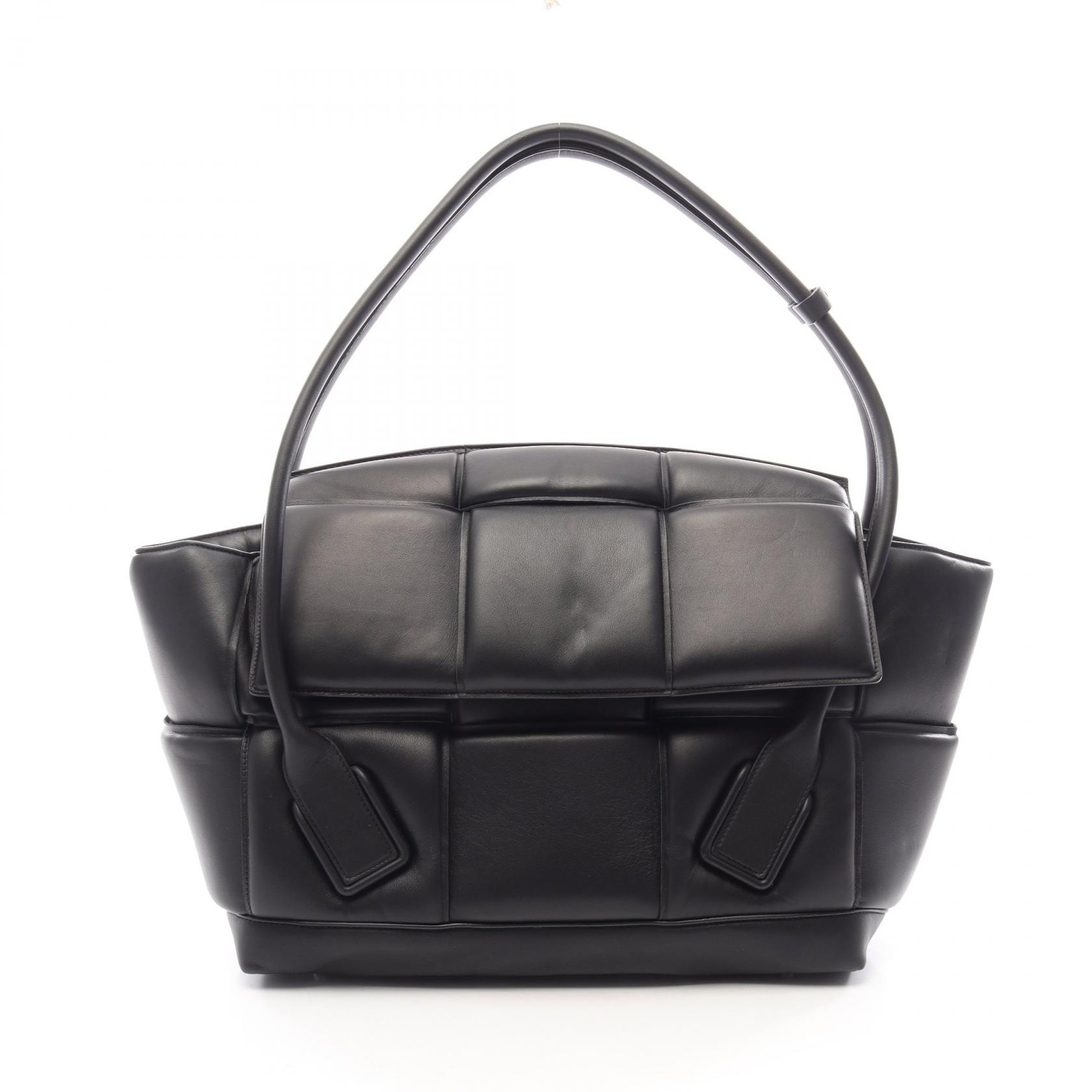 ボッテガヴェネタ BOTTEGA VENETA アルコ マキシイントレチャート ラージ トートバッグ バッグ レザー レディース ブラック系 【中古】