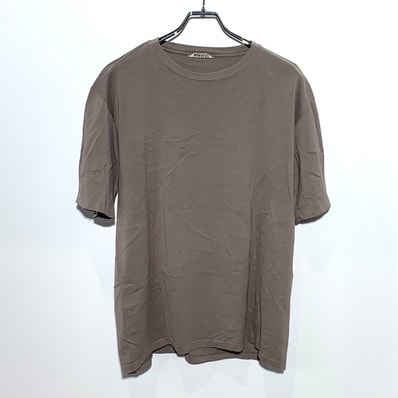 AURALEE LUSTER PLAITING TEE LIGHT BROWN