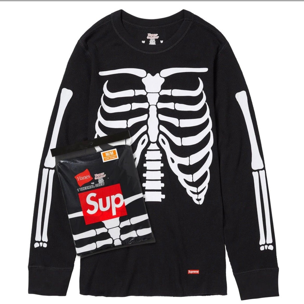 Supreme x Hanes Bones Thermal Crew (1 Pack) "Black"