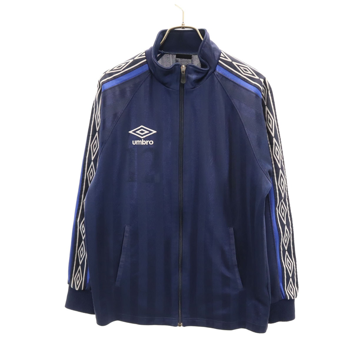 umbro アンブロ 日本製 ストライプ柄 トラックジャケット S ネイビー ジャージ
