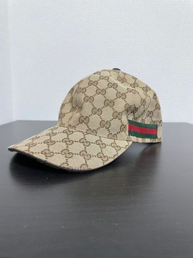 GUCCI Original GG Canvas Baseball Hat With Web "Beige/Ebony"