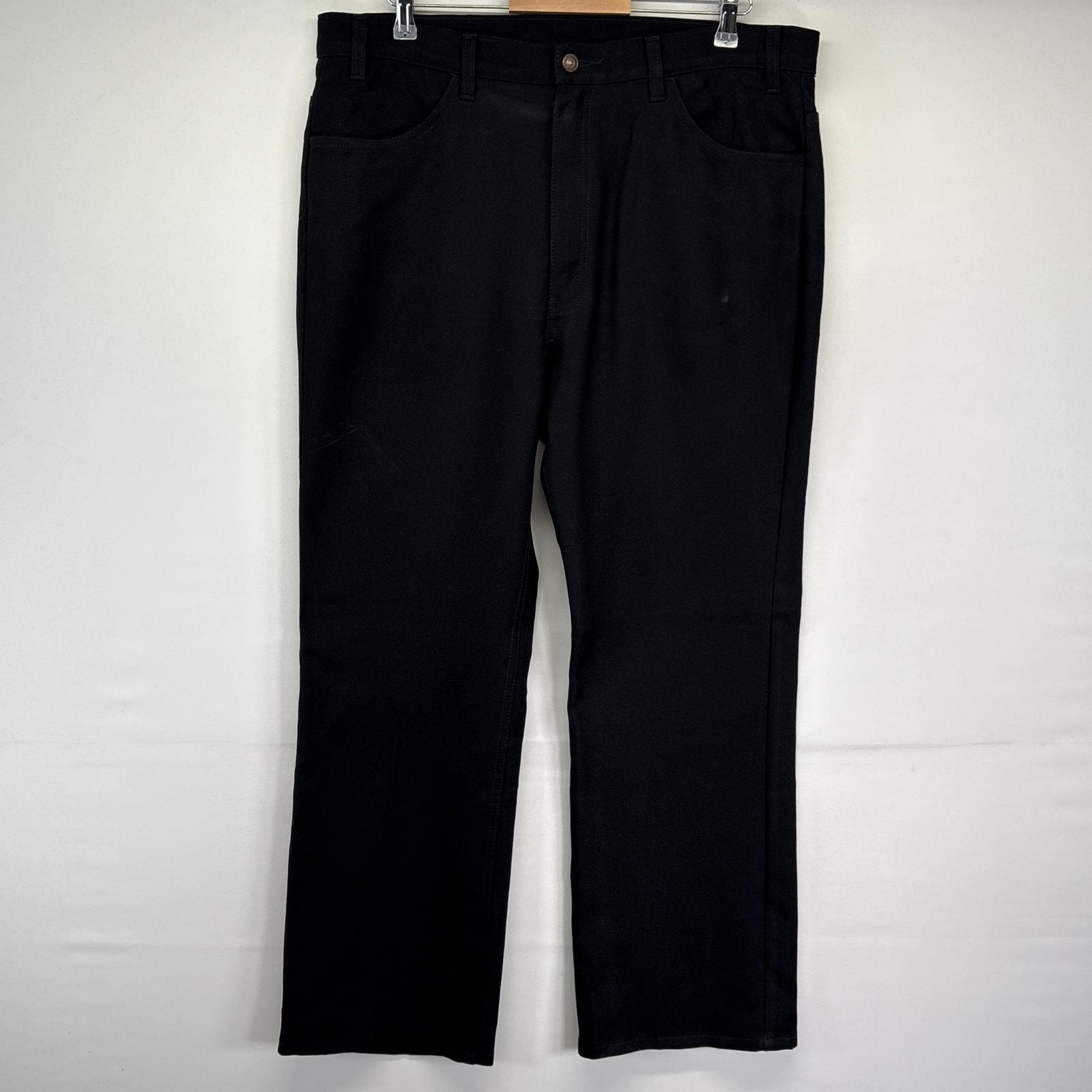 古着 90's/90年代 リーバイス Levi's スラックスパンツ ポリパン スタプレ 大きいサイズ 長ズボン w40 L30 ブラック メンズ