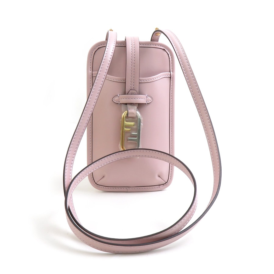 フェンディ FENDI スマートフォンケース スマホホルダー レザー ピンク レディース 7AS131 AHM0【中古】 r10922a