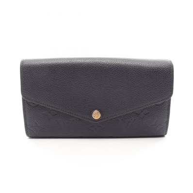 ルイ・ヴィトン LOUIS VUITTON ポルトフォイユ サラ モノグラムアンプラント マリーヌルージュ 二つ折り長財布 財布 レザー レディース ネイビー系 M62125 【中古】