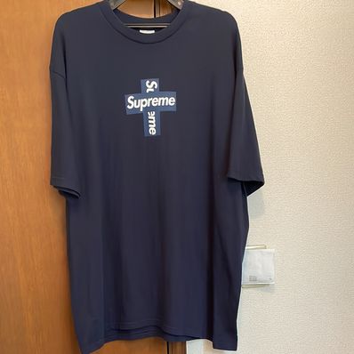 Supreme Cross Box Logo Tee "Navy"