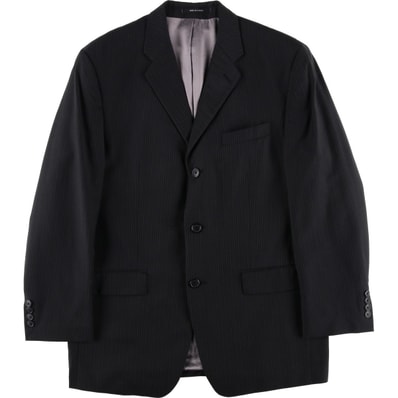 古着 カルバンクライン Calvin klein ストライプ柄 ウールテーラードジャケット カナダ製 メンズL相当/eaa458409