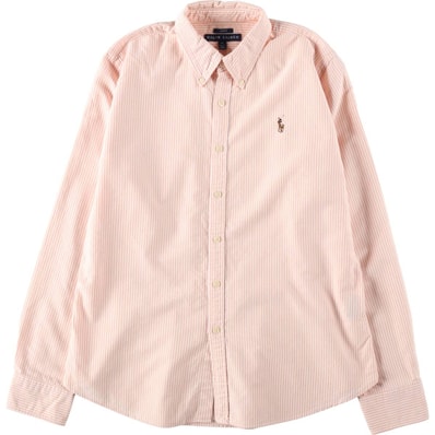 古着 ラルフローレン Ralph Lauren SLIM FIT スリムフィット 長袖 ボタンダウンストライプシャツ レディースL相当/eaa652774