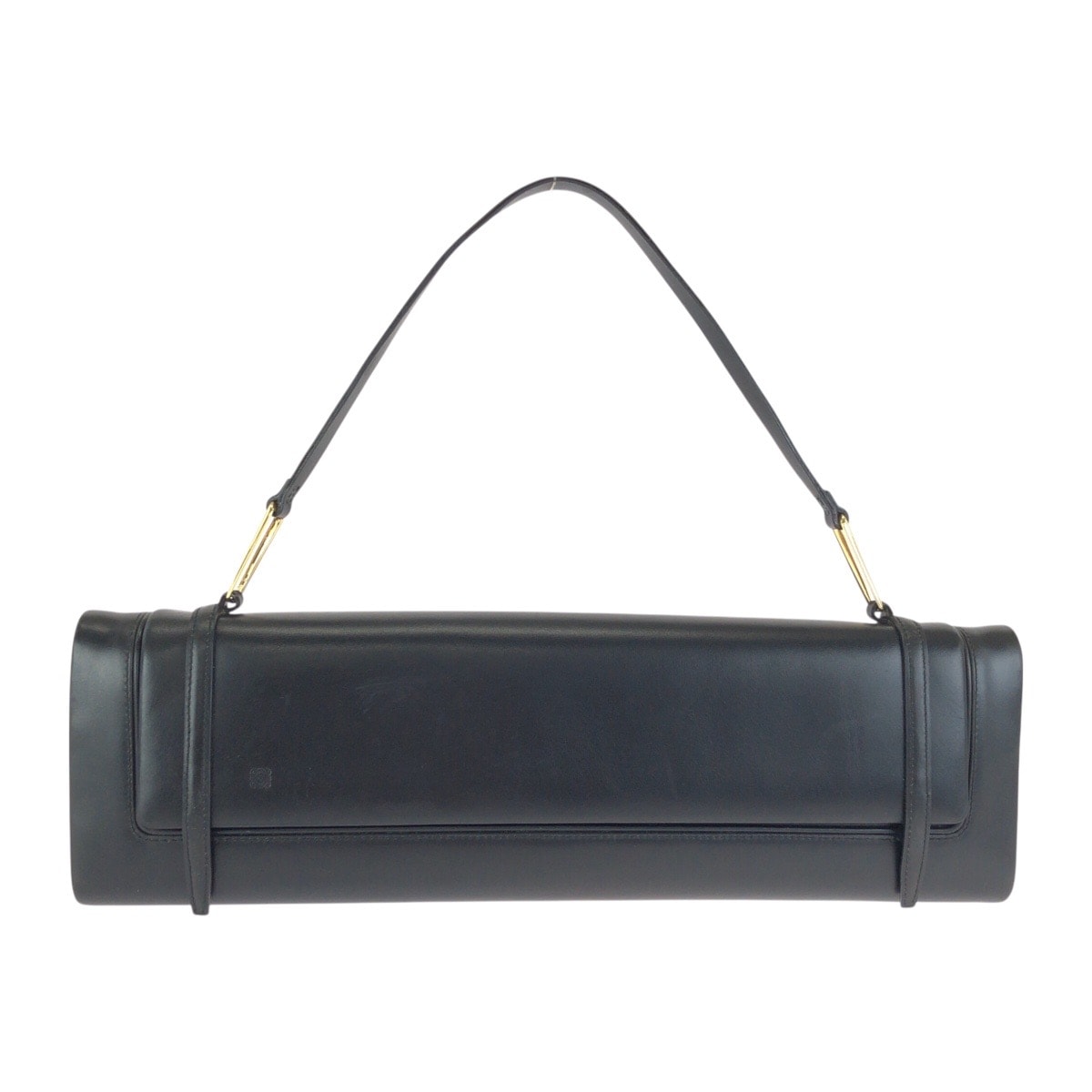 美品 LOEWE ロエベ アナグラム ブラック 黒 ゴールド金具 レザー ハンドバッグ ショルダーバッグ 602225 【中古】