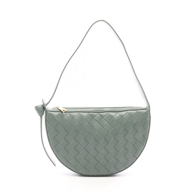 ボッテガヴェネタ BOTTEGA VENETA イントレチャート ミニ サンライズ ハンドバッグ バッグ レザー レディース グリーン系 763747 【中古】