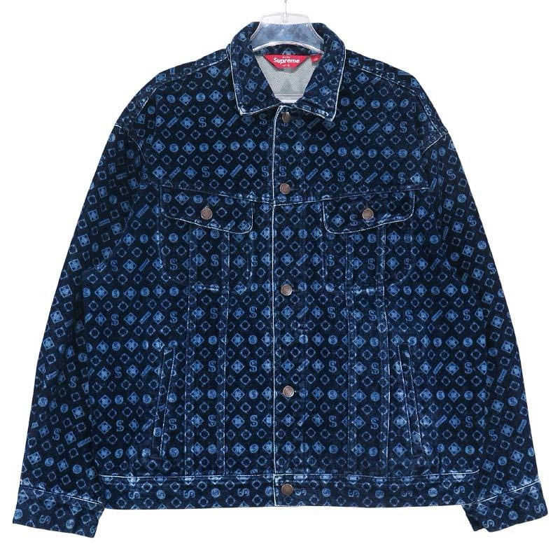 Supreme Flocked Denim Trucker Jacket "Blue"
