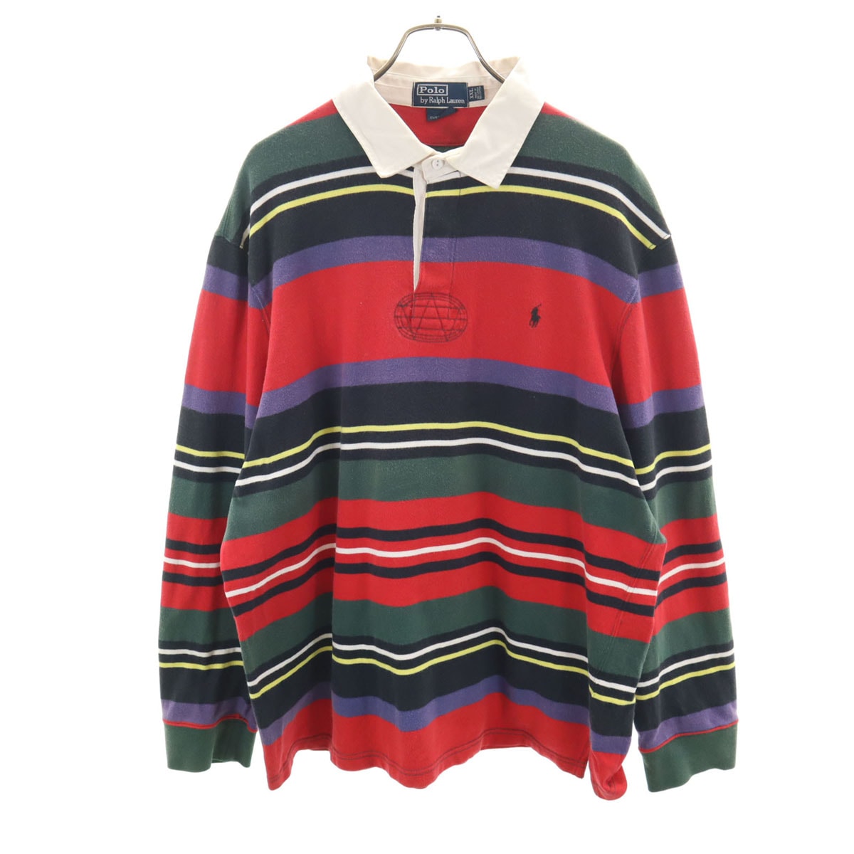 90s 希少柄 ポロバイラルフローレン 長袖ポロシャツ Lボーダー 【値下げ可】 ビッグサイズ Polo by Ralph Lauren ポロバイラルフローレン ボーダー