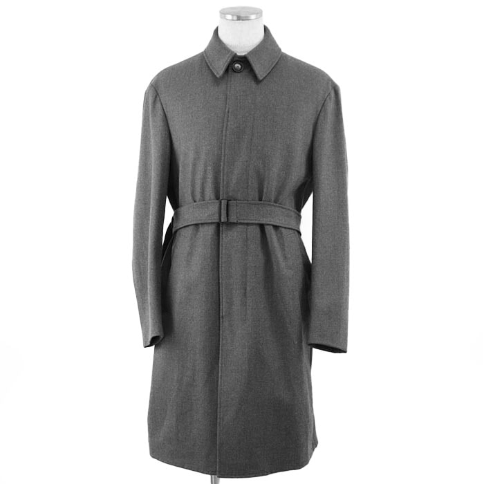 【新品同様】 エンポリオ・アルマーニ 2019年 41LC60 OVERJACKET WATER REPELLENT ステンカラーコート コート メンズ グレー 48 Emporio Armani