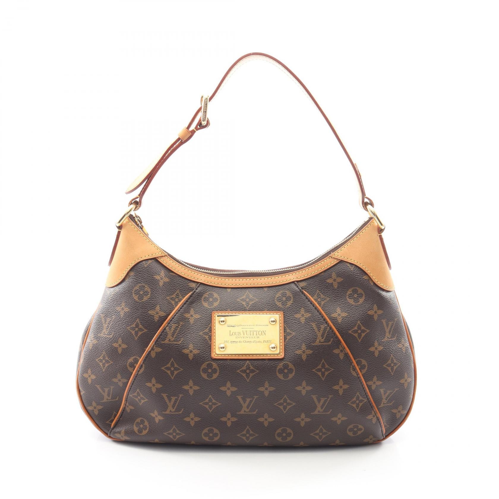ルイ・ヴィトン LOUIS VUITTON テムズGM モノグラム ショルダーバッグ バッグ PVCコーティングキャンバス レザー レディース ブラウン系 M56383 【中古】