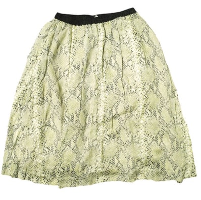 beautiful people ビューティフルピープル 日本製 パイソンプリントギャザースカート 1320107005 38 ベージュ イージー ボトムス g22618