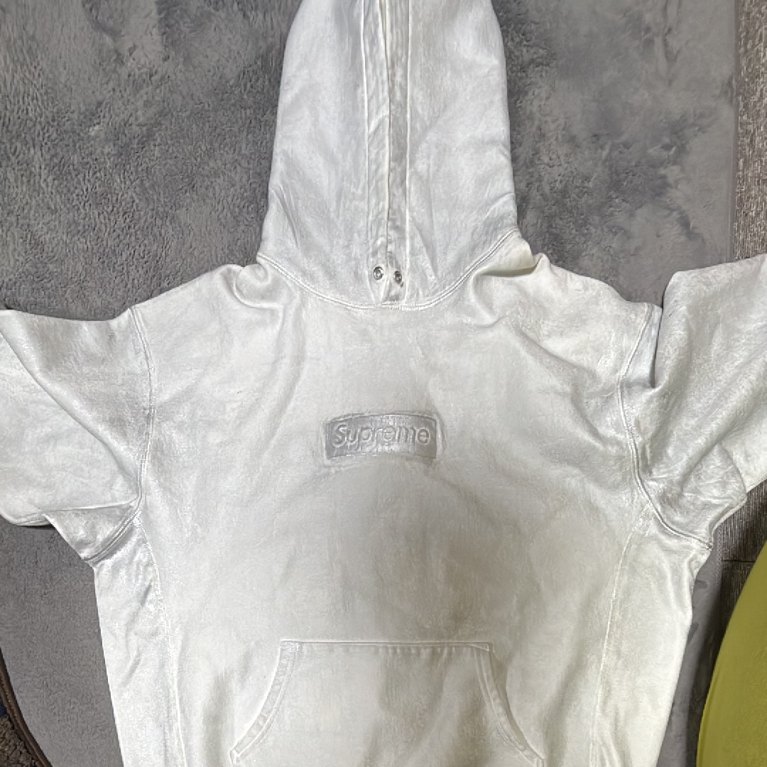 Supreme x MM6 Maison Margiela Foil Box Logo Hooded Sweatshirt "White"