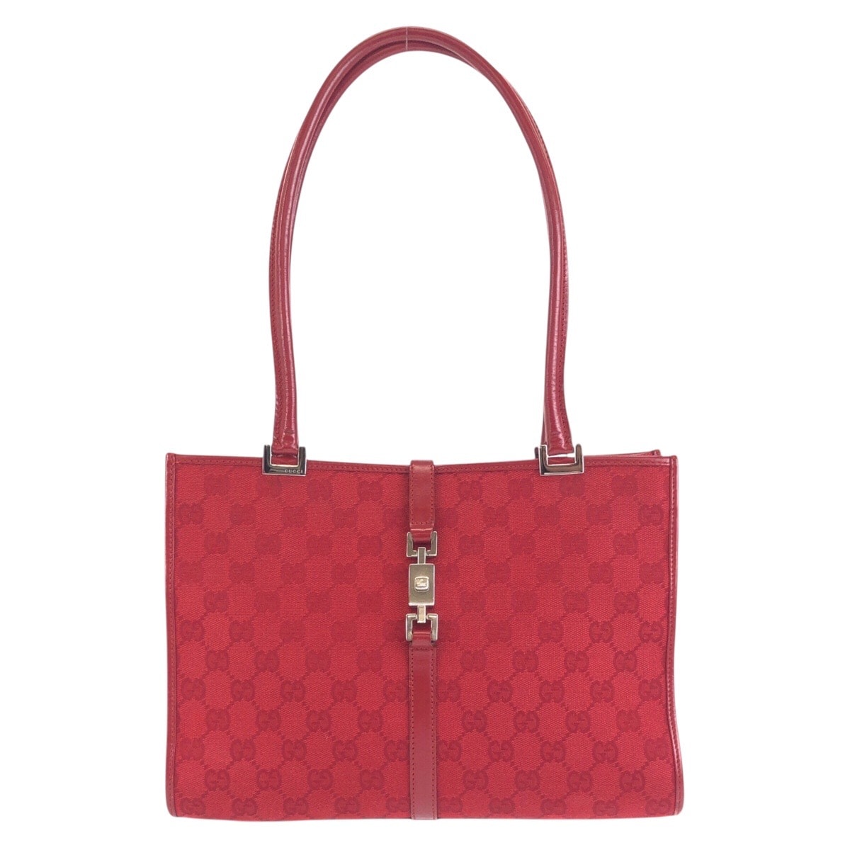 目立った傷や汚れなし】GUCCI グッチ ジャッキー レッド シルバー金具