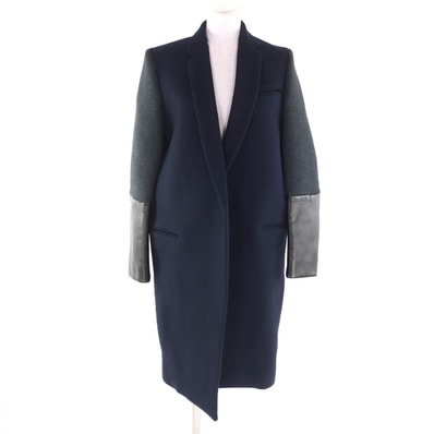美品 セリーヌ コート ネイビー レディース 36 28H164154