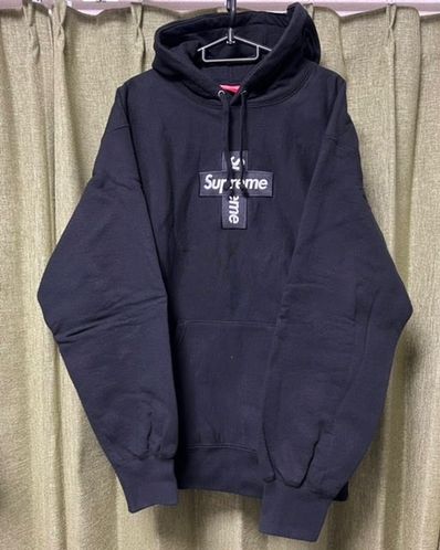 Supreme Cross Box Logo Hooded Sweatshirt "Black"