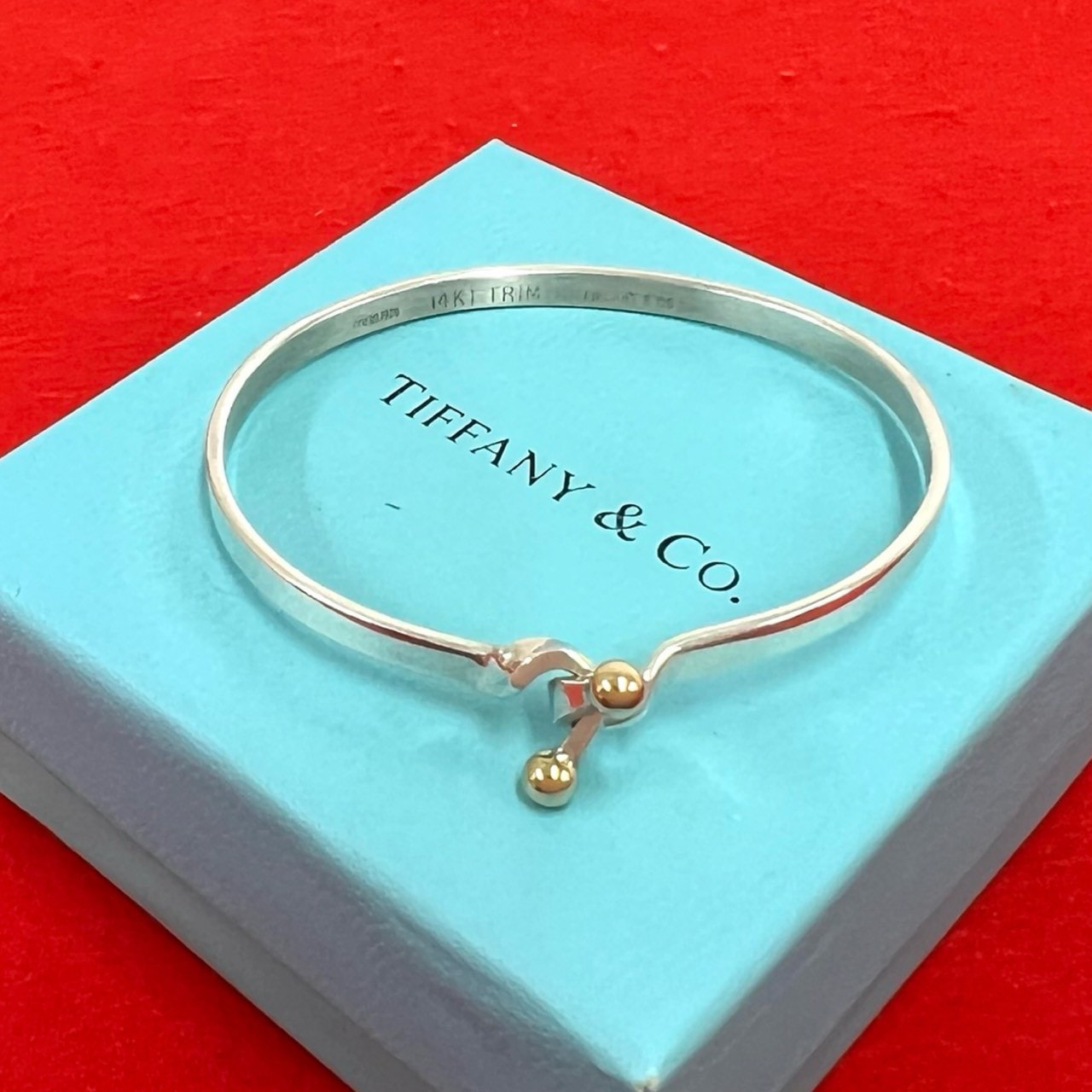 TIFFANY&Co. ティファニー ダブルフック バングル シルバー925 K18イエローゴールド バングル シルバー
 00599
