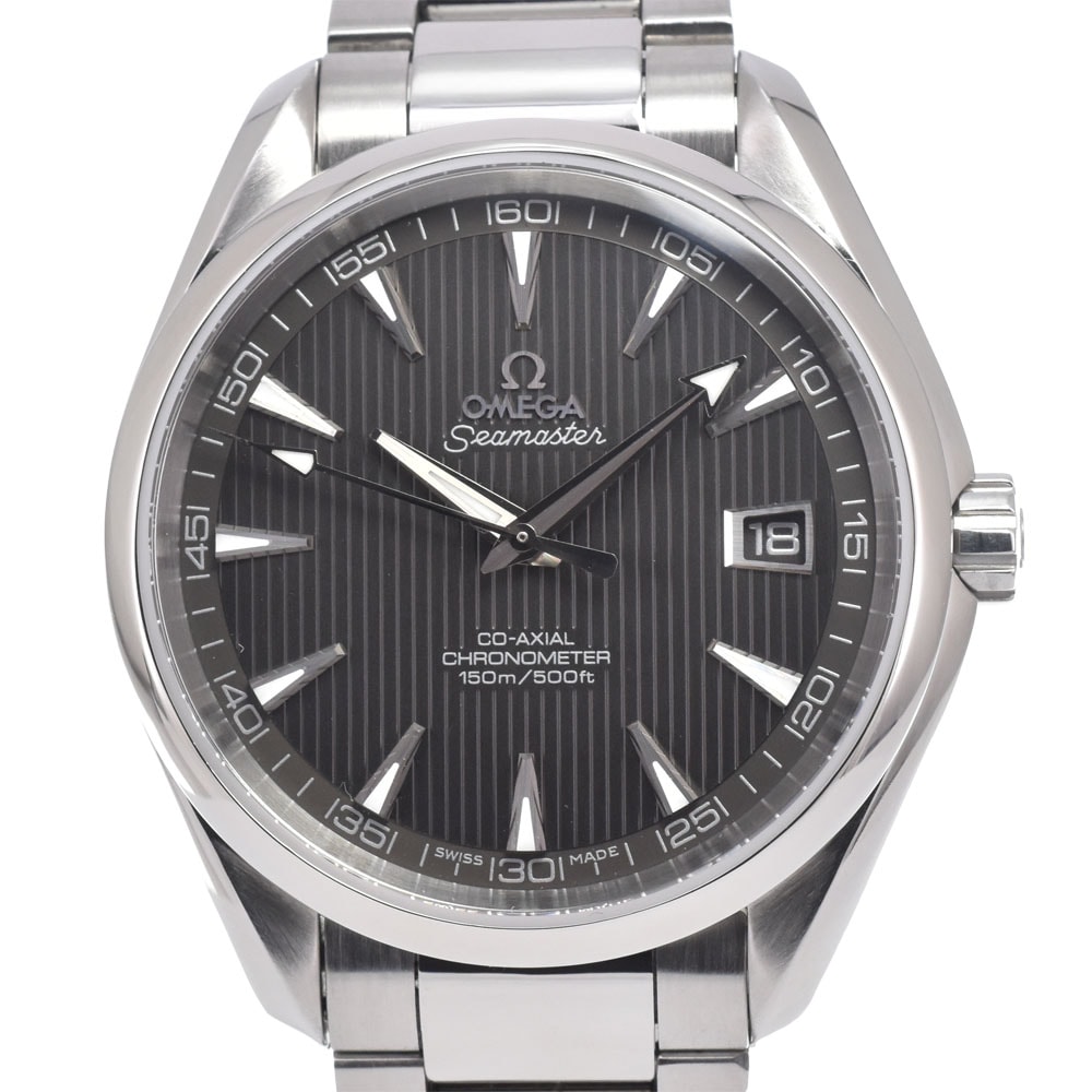 オメガ OMEGA 231.10.42.21.06.001 シーマスター アクアテラ グレー 自動巻き メンズ 美品 保証書付き 腕時計 L#151063