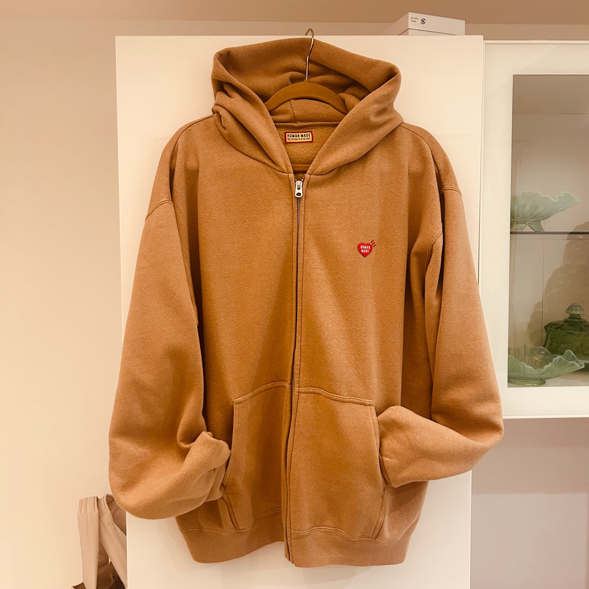 HUMAN MADE Classic Zip-Up Hoodie "Beige"