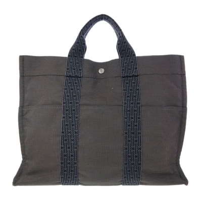 HERMES エルメス エールライン トートMM トートバッグ 100951M キャンバス ブラック メンズ【中古】