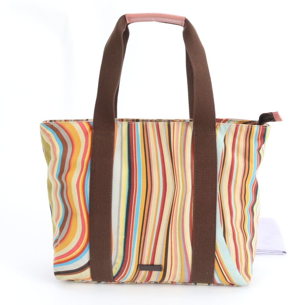 ■美品 ポールスミス ストライプ 総柄トート バッグ