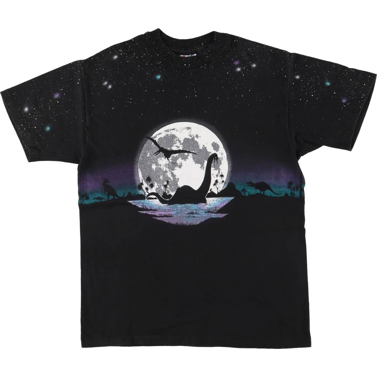 古着 90年代 ヘインズ Hanes BEEFY-T 大判プリント 恐竜柄 プリントTシャツ USA製 メンズM相当 ヴィンテージ/eaa559585