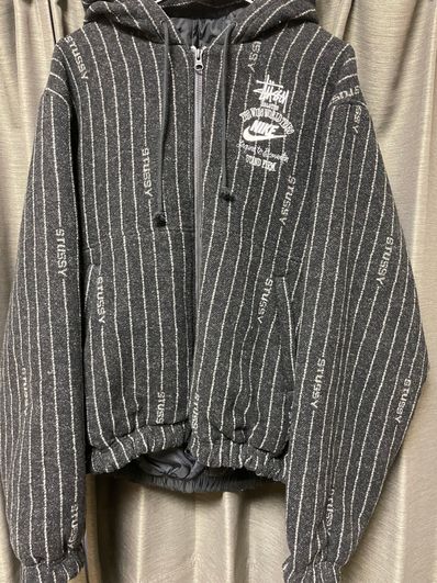 Stussy x Nike Striped Wool Jacket "Black"