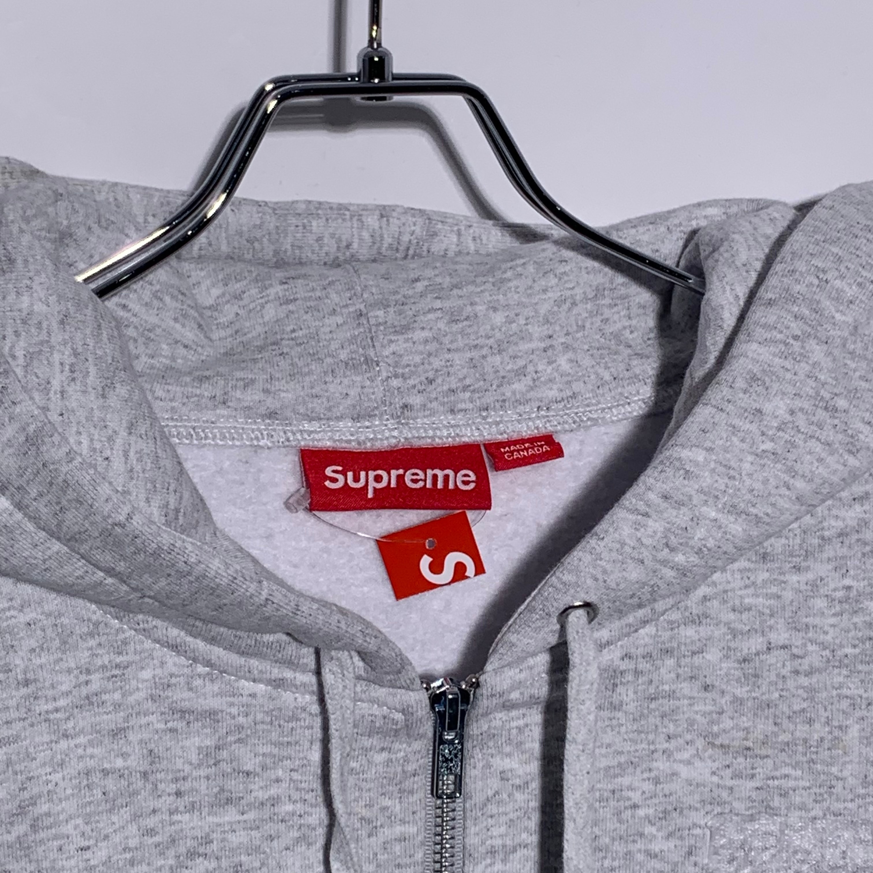 Supreme Devil S Logo Zip Up Hooded Sweatshirt "Ash Grey"