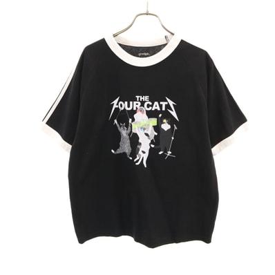 graniph グラニフ ザ フォーキャッツ バンド 半袖 Tシャツ S ブラック