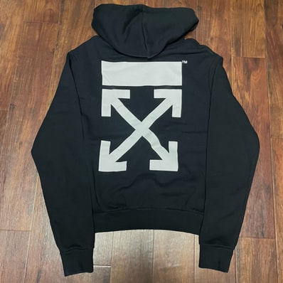 off white パーカーブラックホワイトロゴ黒
