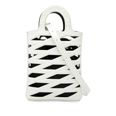 バレンシアガ ネオ フォンホルダー ハンドバッグ ショルダーバッグ 2WAY 660787 ホワイト レザー レディース BALENCIAGA 【中古】