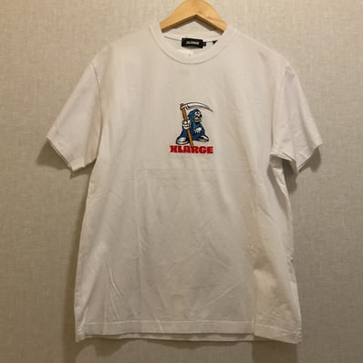 XLARGE 【エクストララージ】 半袖 Tシャツ ホワイト ドクロ 刺繍 M