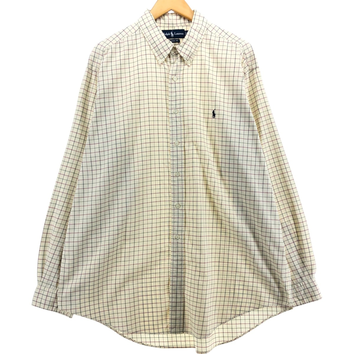 古着 ラルフローレン Ralph Lauren CLASSIC FIT 長袖 ボタンダウンチェックシャツ メンズXL相当/eaa541152