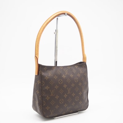 LOUIS VUITTON ルイ・ヴィトン モノグラム ルーピングMM M51146 ハンドバッグ ブラウン コーティングキャンバス レザー レディース